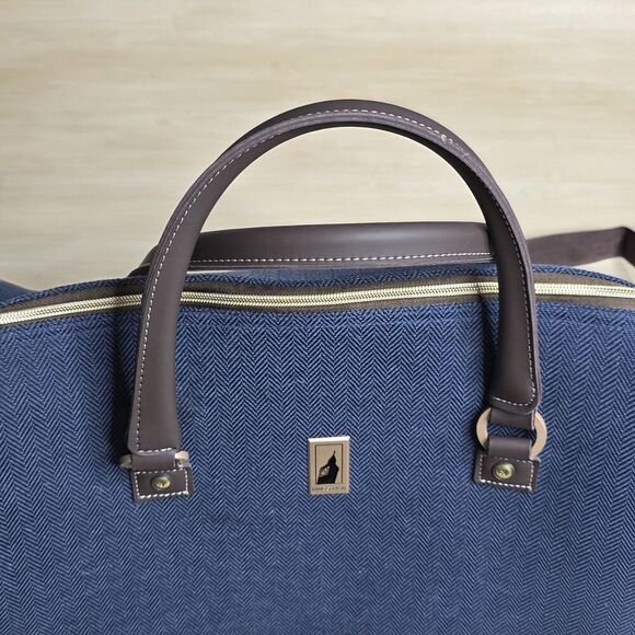 London Fog Yorkshire Large Satchel Bag Navy Blue New with Tags - Picture 3 of 13